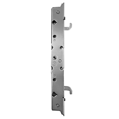 2-Point Sliding Door Outward Mortise Lock, Center Latch, No Faceplate 9-7/8" Hole Space - Stainless Steel - Garage and Sliding Door Hardware