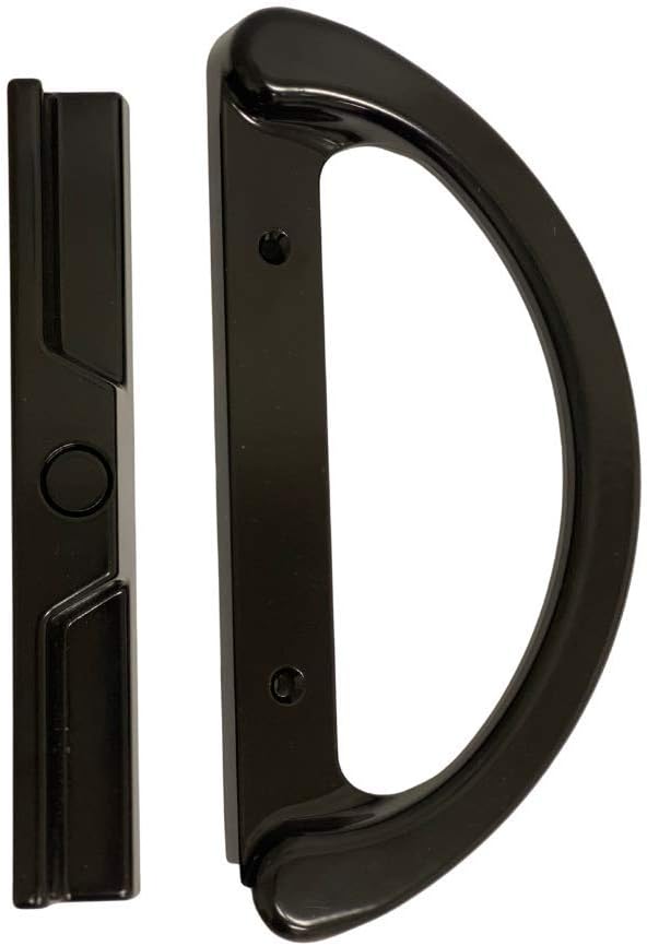 (DH-212-B) D-Grip with Lever Handle for Sliding Doors, 3-15/16" Hole Space- Black - Garage and Sliding Door Hardware