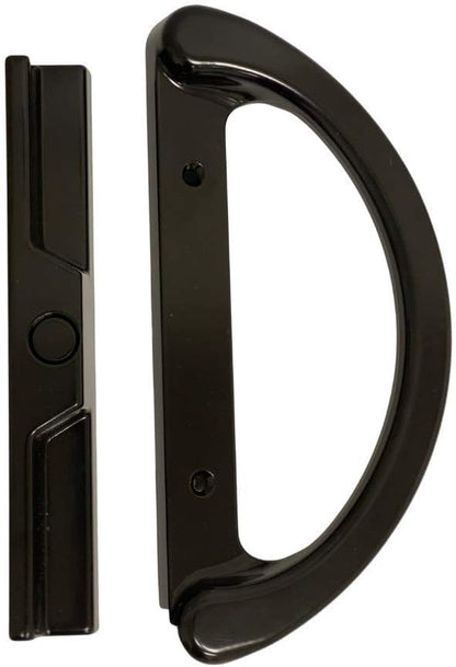 (DH-212-B) D-Grip with Lever Handle for Sliding Doors, 3-15/16" Hole Space- Black - Garage and Sliding Door Hardware