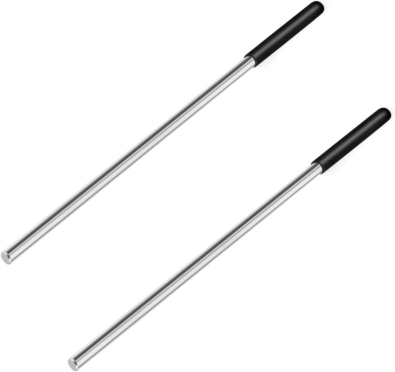 2 Pack 18 Inch Winding Rods for Garage Torsion Springs Repair Replacement, 0.5inch Diameter Steel Winding Bars for Adjusting or Replacing Garage Door Tension Springs with Rubber Handle - Garage and Sliding Door Hardware
