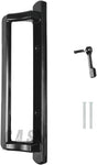 PGT 10" Black Sliding Door Handle Set + Thumb Latch Lever, Screws Interior or Exterior w/ 3-7/8" Hole Spacing