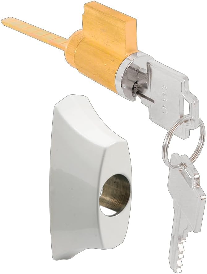 Sliding Patio Door Lock Assembly Key Cylinder and Housing (LOCKSET-16-323) - Garage and Sliding Door Hardware