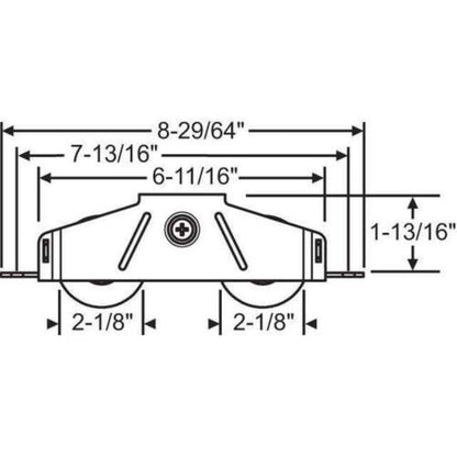 PGT Sliding Door Tandem Roller Assembly | Roller Replacement for Sliding Glass Door Repair | Fix Sliding Door Roller Wheels | Patio Door Roller Assembly Repair | (DR-529) - Garage and Sliding Door Hardware