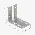 2-1/2" Sliding Door Fixed Panel Bracket Stop with Slot - Garage and Sliding Door Hardware