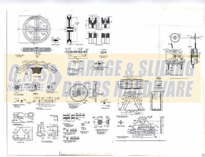 G.A.S Hardware Garage Door Chain Hoist Kit Model 2000R 4:1 Reduction Wall Mount (1 Inch Shaft) - Garage and Sliding Door Hardware
