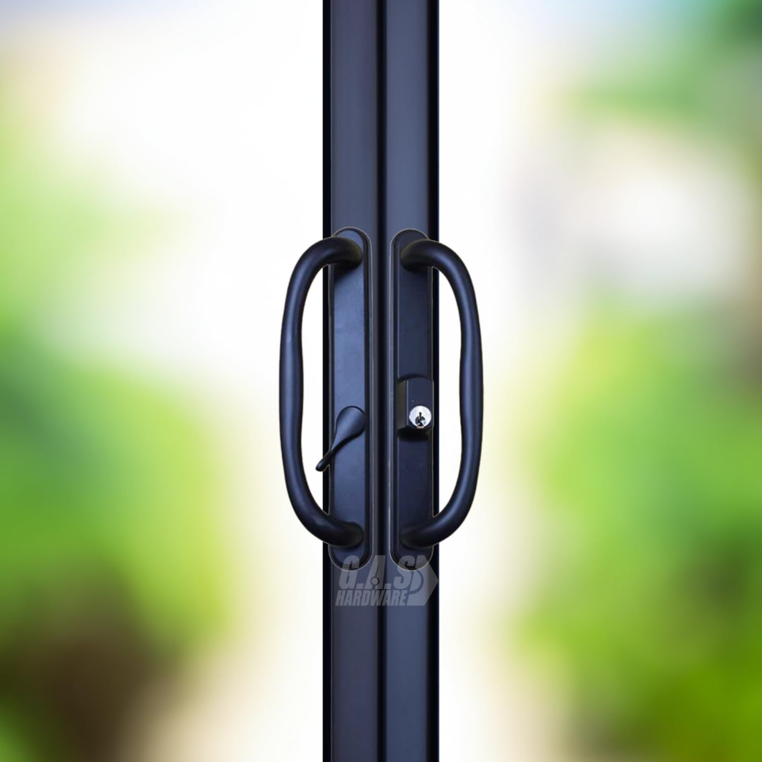 DH-341 Truth Sliding Patio Door Handle Set, 3-15/16" Hole Spacing, Offset Latch w/ Key - Garage and Sliding Door Hardware