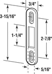 Stainless Steel Flat Striker Keeper for Sliding Glass Patio Doors - Garage and Sliding Door Hardware