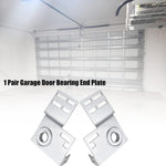 Garage Door End Bearing Flange Plates Bracket Pair Set | Brackets for 7 or 8 Feet Garage Door | Residential Brackets with Bearing - 3 3/8 Inch - 1 PAIR