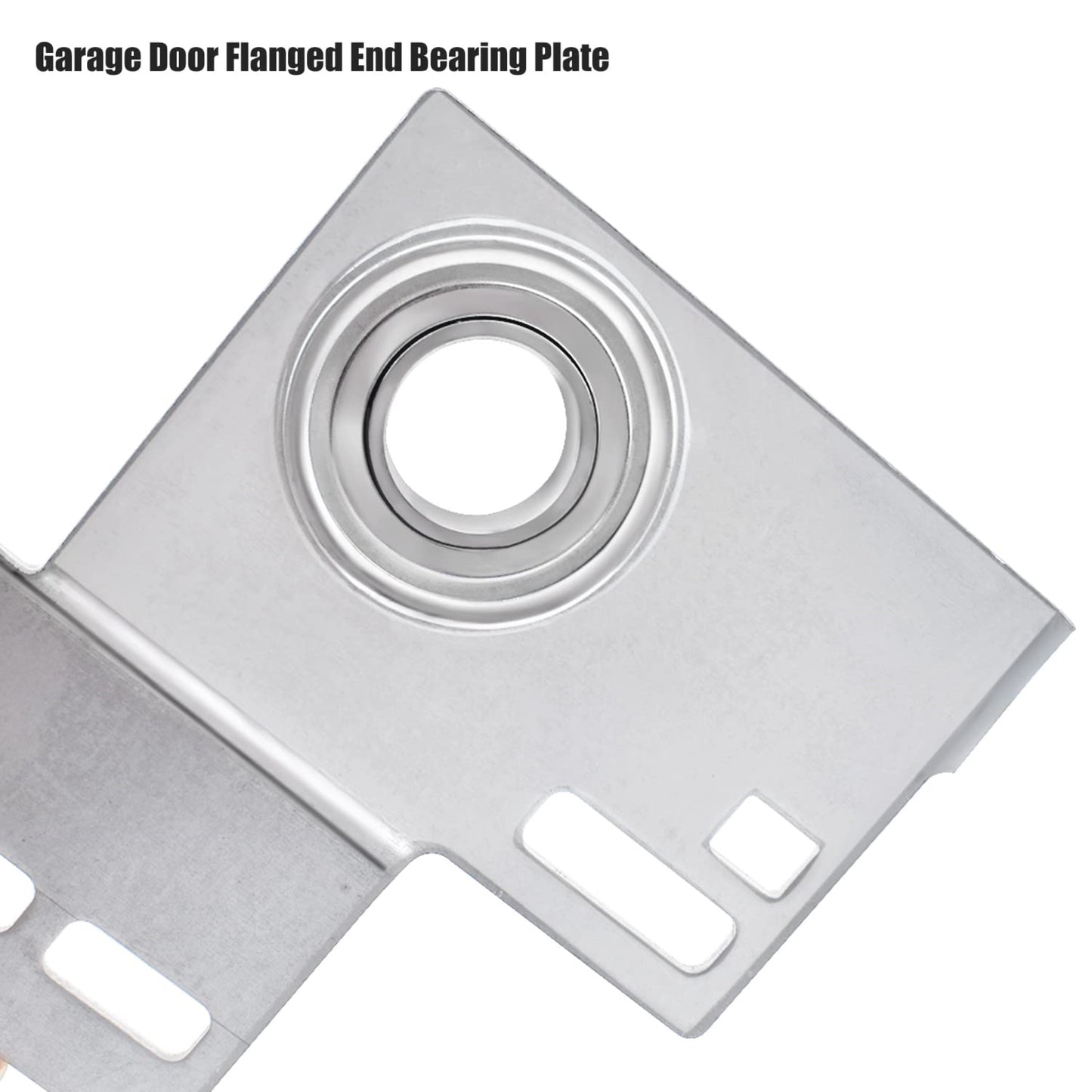 Garage Door End Bearing Flange Plates Bracket Pair Set | Brackets for 7 or 8 Feet Garage Door | Residential Brackets with Bearing - 3 3/8 Inch - 1 PAIR - Garage and Sliding Door Hardware