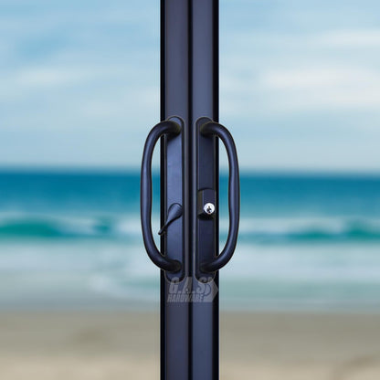 DH-341 Truth Sliding Patio Door Handle Set, 3-15/16" Hole Spacing, Offset Latch w/ Key - Garage and Sliding Door Hardware