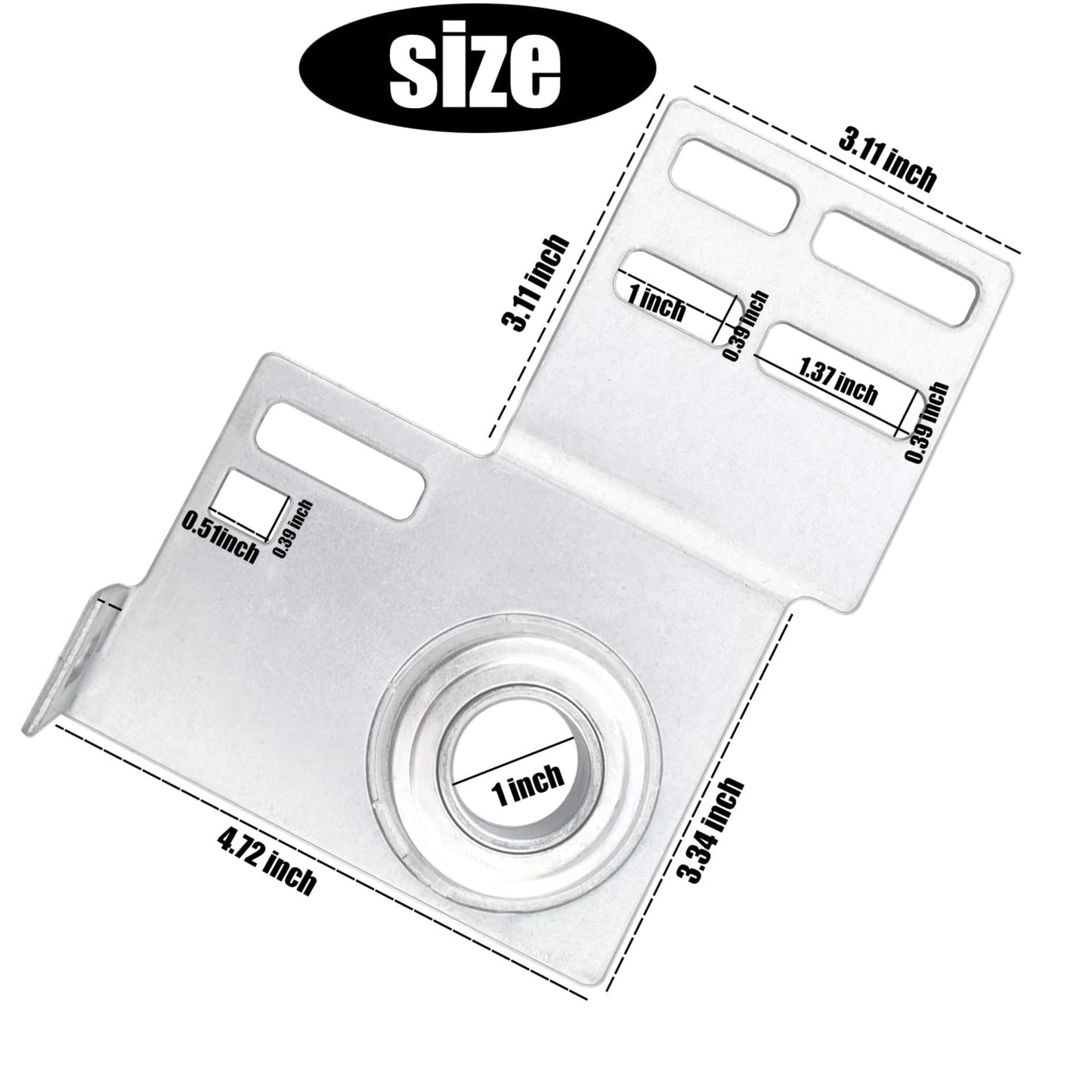 Garage Door End Bearing Flange Plates Bracket Pair Set | Brackets for 7 or 8 Feet Garage Door | Residential Brackets with Bearing - 3 3/8 Inch - 1 PAIR - Garage and Sliding Door Hardware
