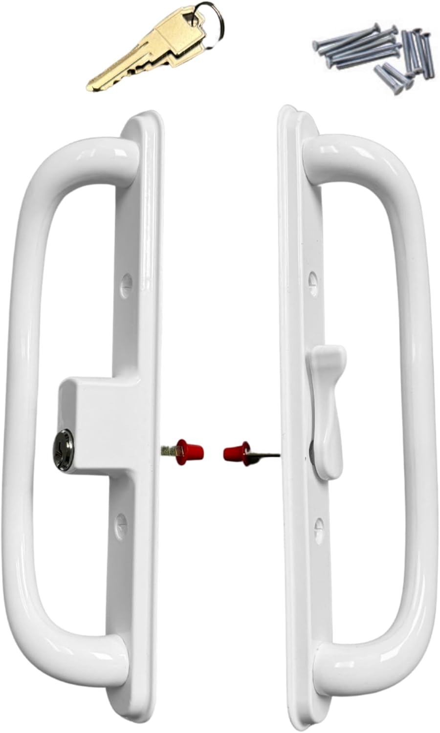 DH-341 Truth Sliding Patio Door Handle Set, 3-15/16" Hole Spacing, Offset Latch w/ Key - Garage and Sliding Door Hardware