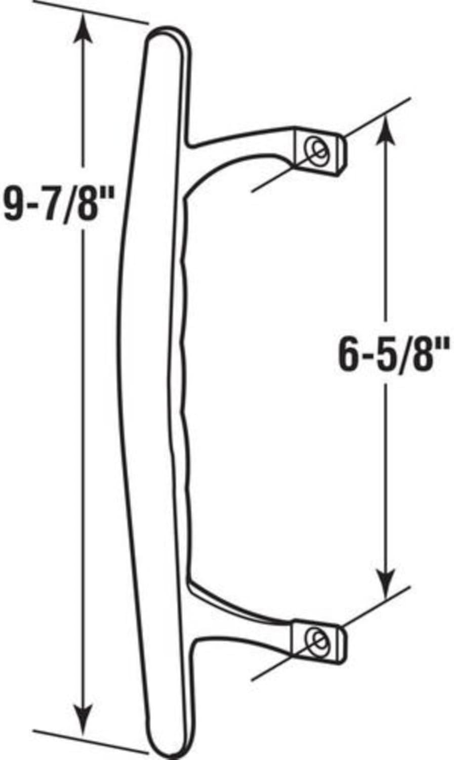 (DH-103-C) Pull Handle for Sliding Doors, 6-5/8" Hole Space - Chrome - Garage and Sliding Door Hardware