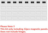 32 Sheets 2 Car Garage Kits Household Easy Installation Magnetic Panels Fake Windows Hardware Decorative (Size 6.125" x 4") Black