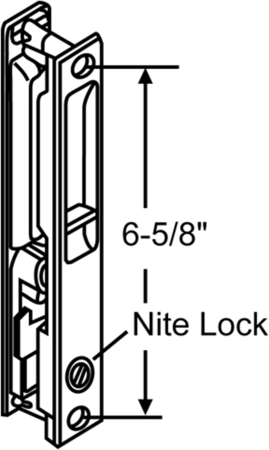 (DL-503-W) Pan-Am Flush Mount Lock Set for Sliding Doors, 6-5/8" Hole Space - White - Garage and Sliding Door Hardware