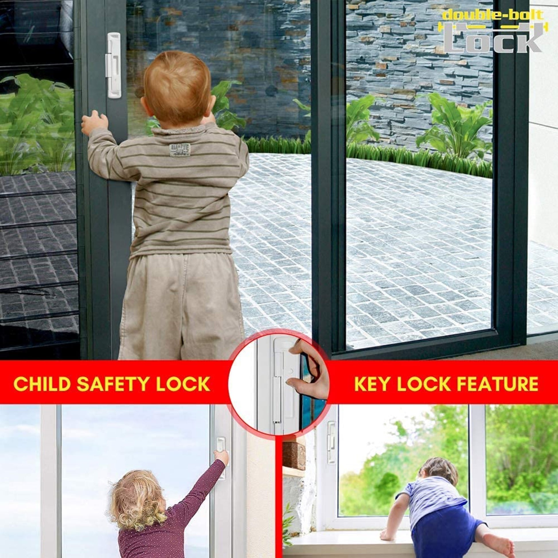 CAL - Double Bolt Lock - Sliding Glass Door Lock - Garage and Sliding Door Hardware