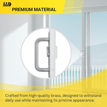 (DH-204-C-S) Windor Handle for Sliding Door, 3-15/16" Hole Space - Center Latch, Grey - Garage and Sliding Door Hardware