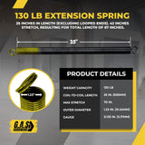 Garage Door Extension Springs For 130 lb. Door Weight - Yellow (Pair) - Garage and Sliding Door Hardware