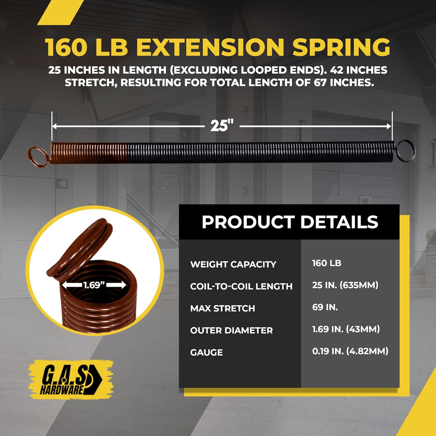 Garage Door Extension Springs For 150 lb. Door Weight (Pair) - Garage and Sliding Door Hardware