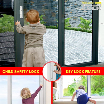 CAL - Double Bolt Lock - Sliding Glass Door Lock - Garage and Sliding Door Hardware