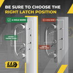 8.5" Legacy Sliding Patio Glass Door Offset Latch Handle Set Replacement - Sash Controls 2265 - No Mortise, Fits 3-15/16" Screw Hole Spacing  and 1-1/4" to 2-1/4" Door Thickness