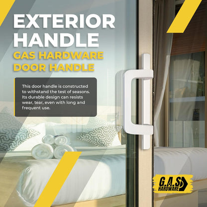 (DH-210-W) PGT Handle Replacement for Sliding Door, 3-15/16" Hole Space- White - Garage and Sliding Door Hardware