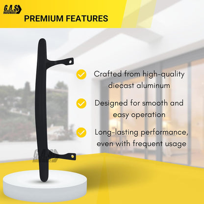 (DH-103-B) Standard Pull Handle for Sliding Doors, 6-5/8" Hole Space - Black - Garage and Sliding Door Hardware
