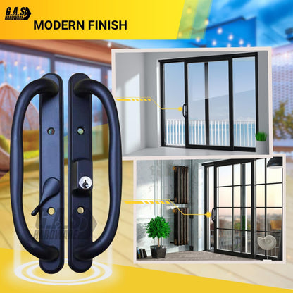 DH-341 Truth Sliding Patio Door Handle Set, 3-15/16" Hole Spacing, Offset Latch w/ Key - Garage and Sliding Door Hardware