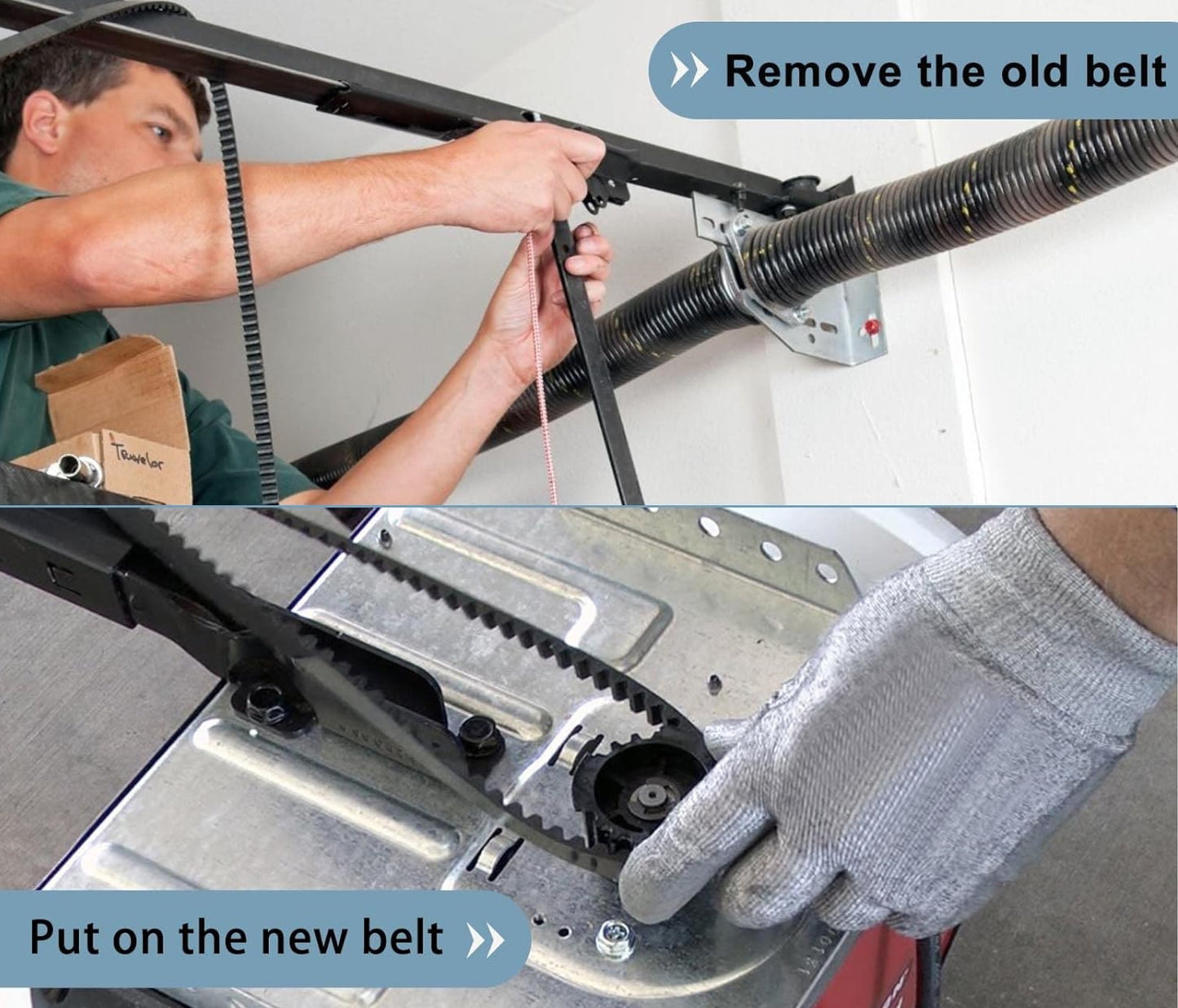 Garage Door 41A5250 Belt, 237" Drive Belt for 7ft Height Garage Door, Garage Door Openers Belt, 041A5250 Belt Compatible with Chamberlain Liftmaster Sentex Whisperdoor Garage Door Openers - Garage and Sliding Door Hardware