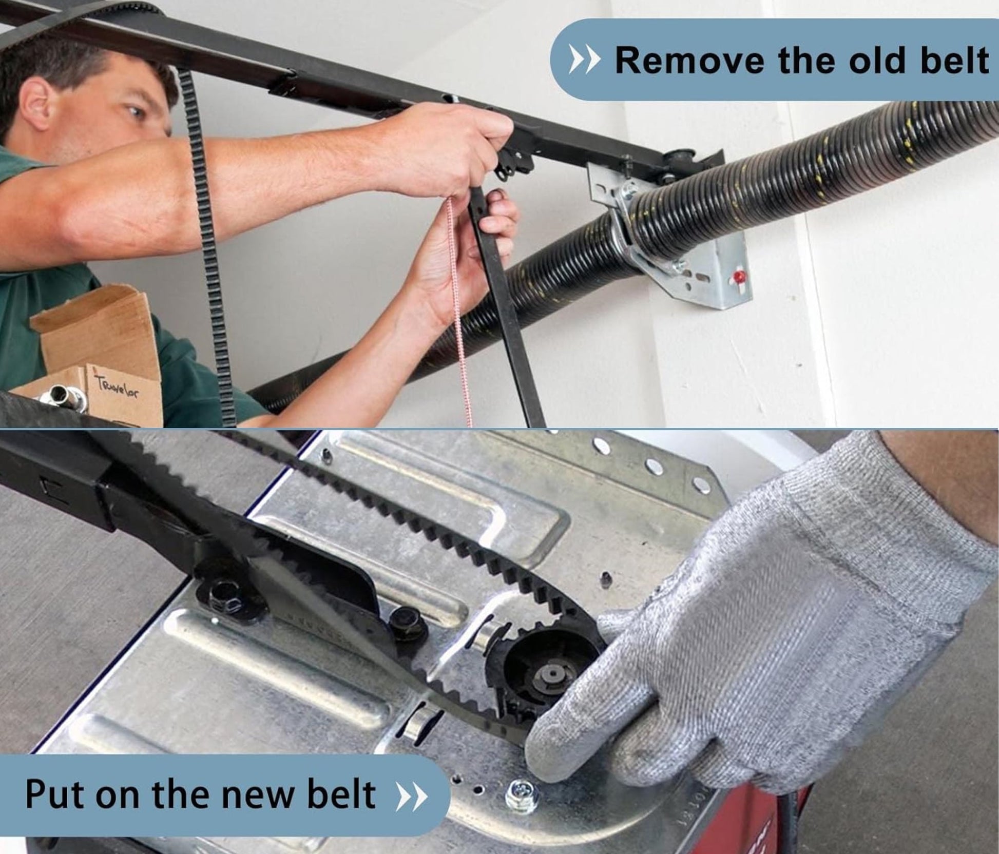 Garage Door 41A5250 Belt, 237" Drive Belt for 7ft Height Garage Door, Garage Door Openers Belt, 041A5250 Belt Compatible with Chamberlain Liftmaster Sentex Whisperdoor Garage Door Openers - Garage and Sliding Door Hardware