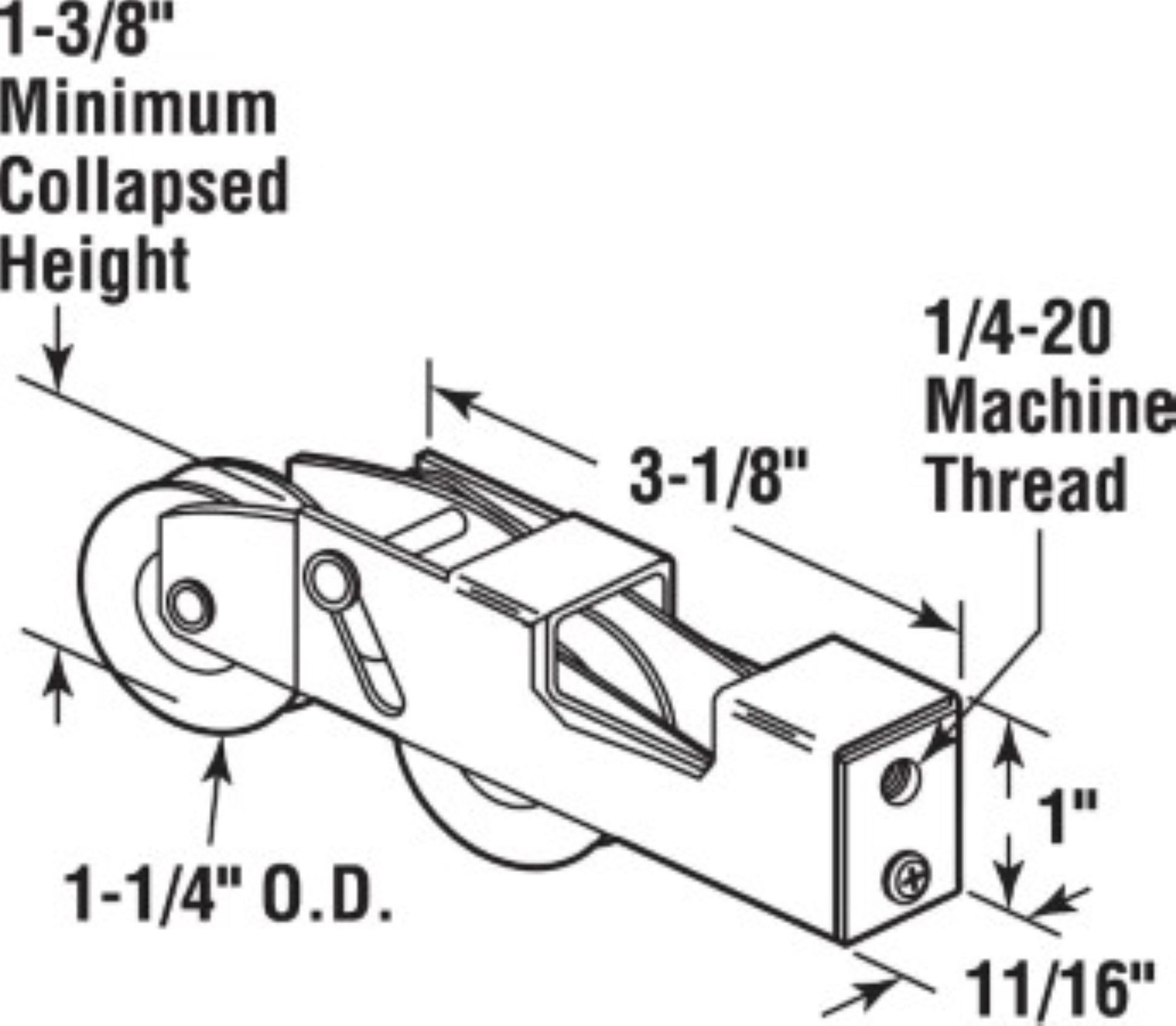 Delmar Roller Assembly for Sliding Door | Tandem Roller Replacement for Patio Glass Door Repair | 1 ¹/₄" Precision Bearing Wheels | Fix and Repair Sliding Door Roller Wheels (DR-266) - Garage and Sliding Door Hardware