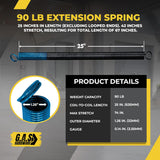 Garage Door Extension Springs For 90 lb. Door Weight - Light Blue (Pair) - Garage and Sliding Door Hardware