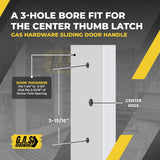 (DH-211-W) Legacy Handle Set for Sliding Doors, 3-15/16" Hole Space- WHITE - CENTER LATCH