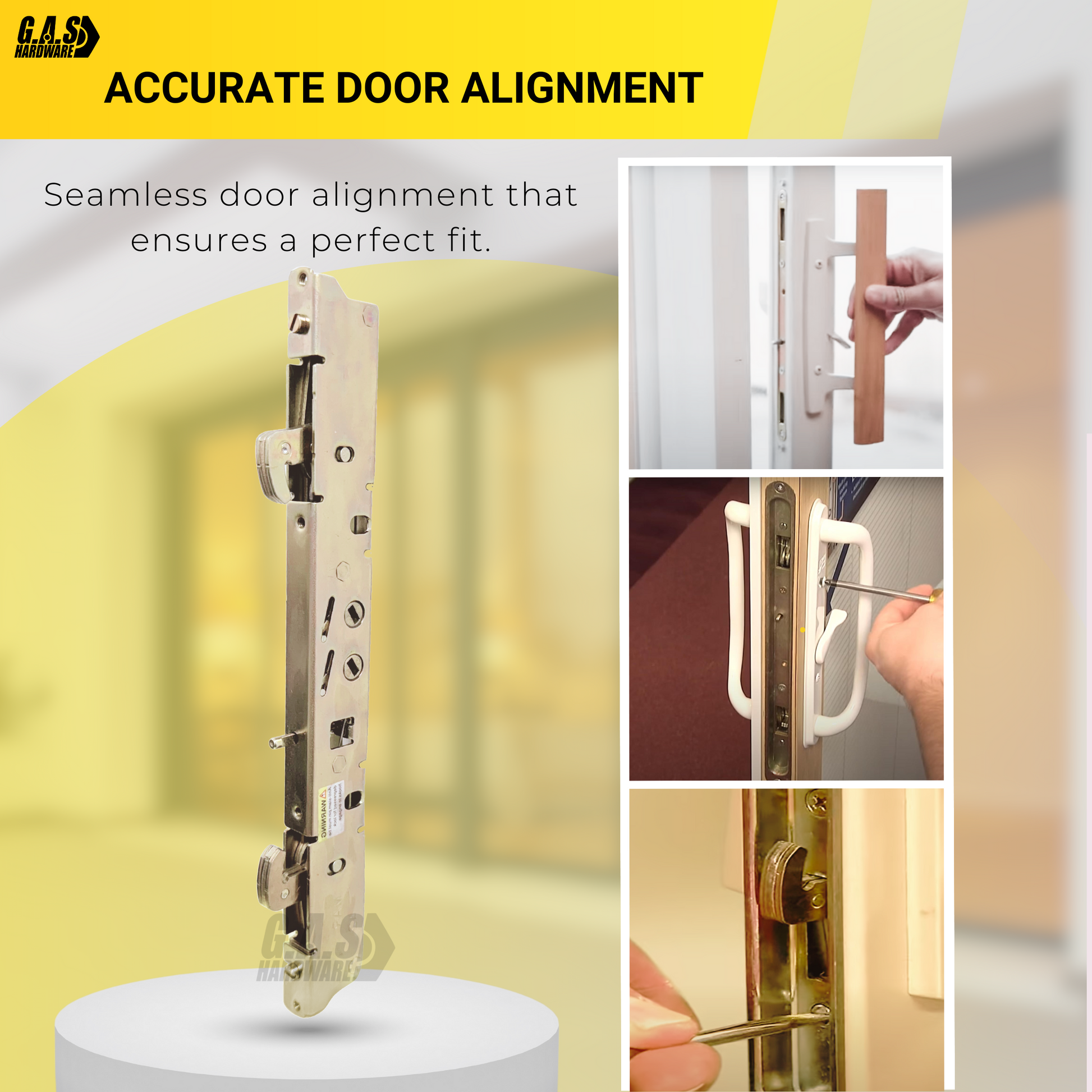 Amesbury Truth Dual Point 9-15/16" Mortise Lock (No FacePlate) with Anti-Slam Pin for Sliding Patio Glass Door Locking Mechanism Replacement- Alloy Steel - Garage and Sliding Door Hardware