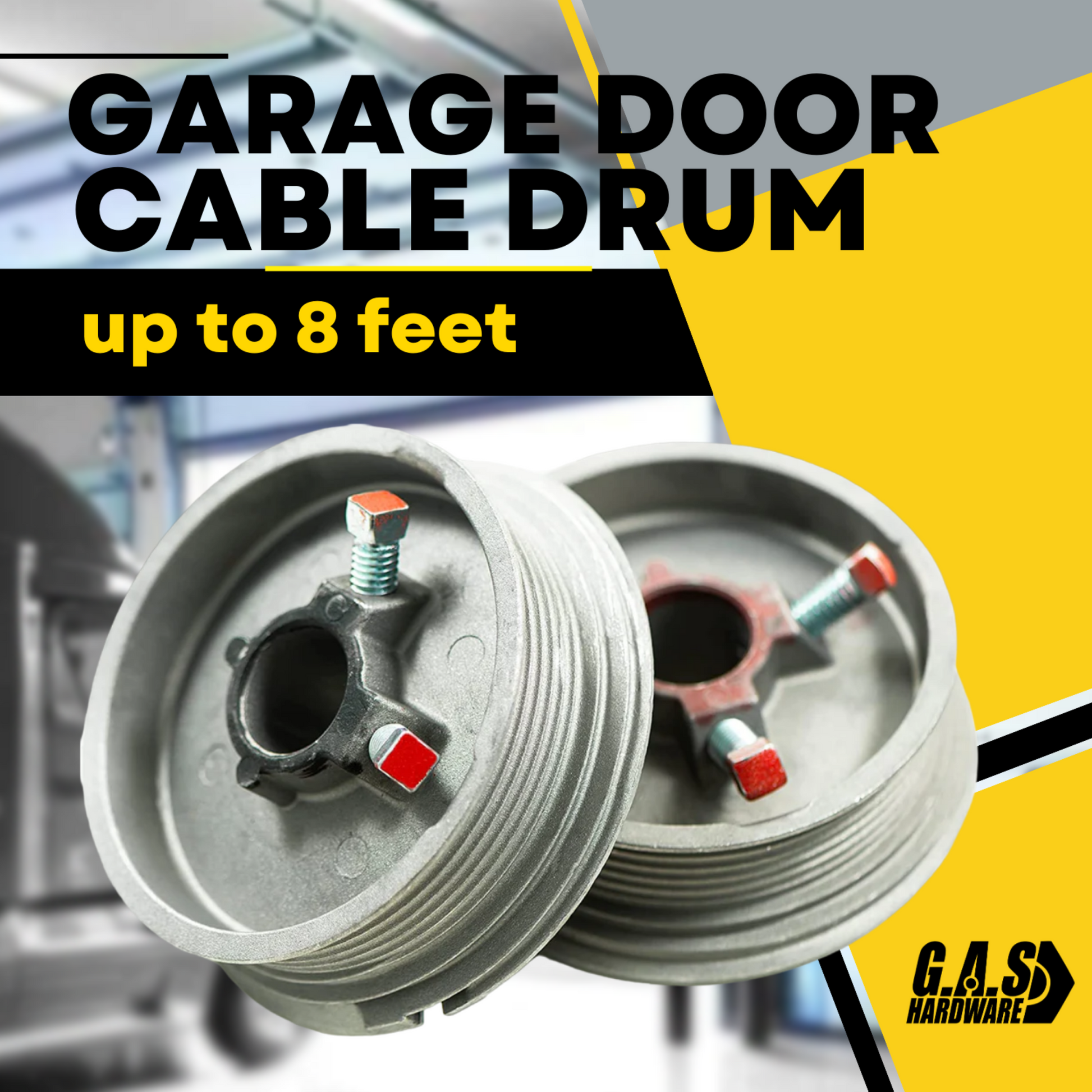 Overhead Garage Door Cable Drums Replacement for up to 8' High Door, Standard Lift, Pair (Left and Right) - Garage and Sliding Door Hardware
