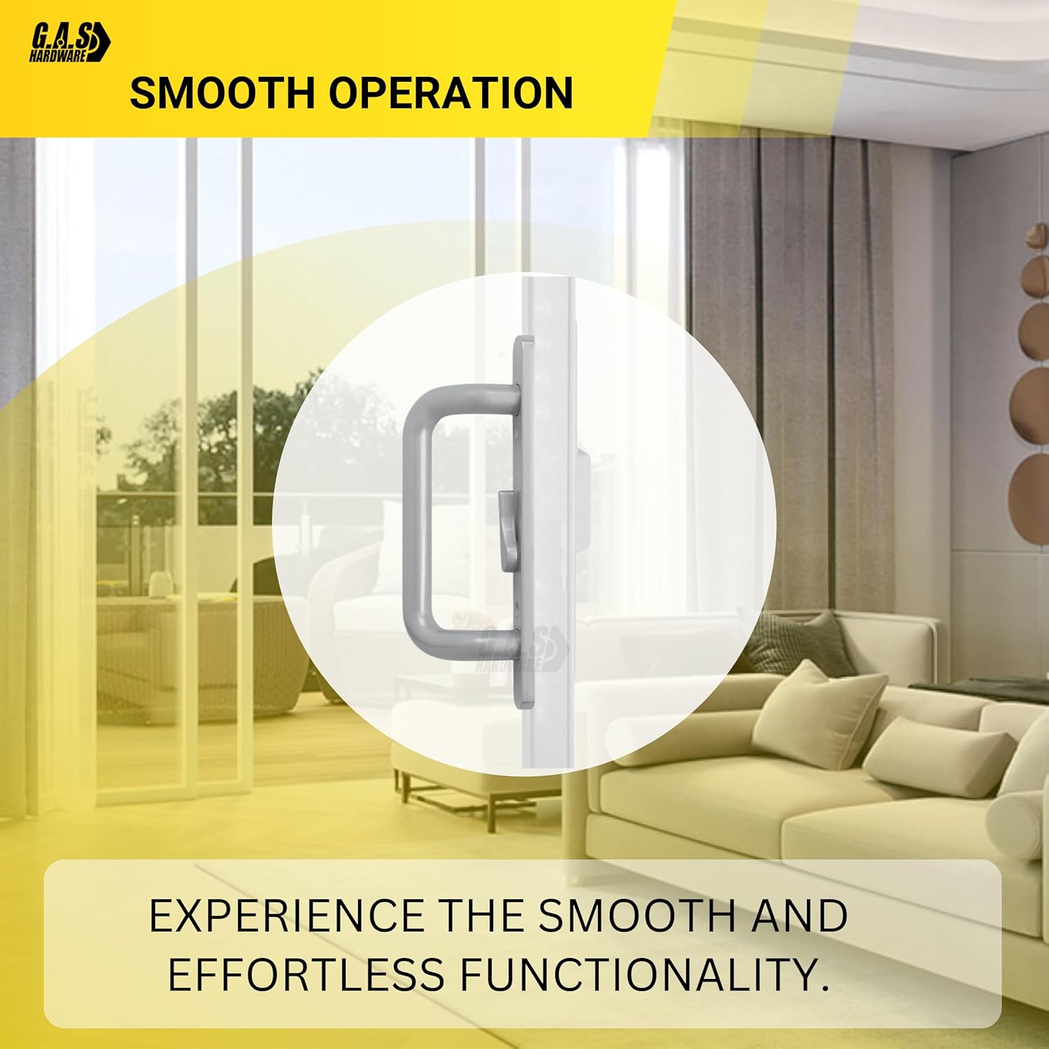 (DH-204-S) Windor Handle for Sliding Door - Offset Latch, Grey - Garage and Sliding Door Hardware