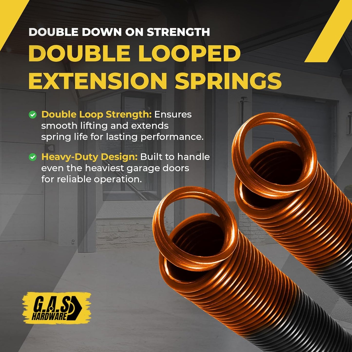 Garage Door Extension Springs For 170 lb. Door Weight - Orange (Pair) - Garage and Sliding Door Hardware