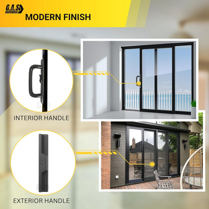 (DH-204-C-B) Windor Handle for Sliding Door, 3-15/16" Hole Space - Center Latch, Bronze - Garage and Sliding Door Hardware