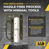 8.5" Legacy Sliding Patio Glass Door Offset Latch Handle Set Replacement - Sash Controls 2265 - No Mortise, Fits 3-15/16" Screw Hole Spacing  and 1-1/4" to 2-1/4" Door Thickness