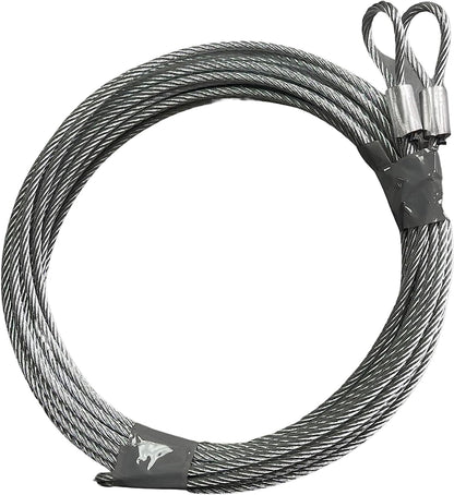 Garage Door Extension Spring Cable Wire - Home Safety Cable 7 or 8 Feet Garage Door Opener Extension Steel Cable Garage Door Springs Pair Garage Door Spring Replacement Extension Cable - Garage and Sliding Door Hardware