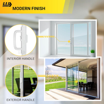 (DH-204-C-W) Windor Handle for Sliding Door - Center Latch, White - Garage and Sliding Door Hardware