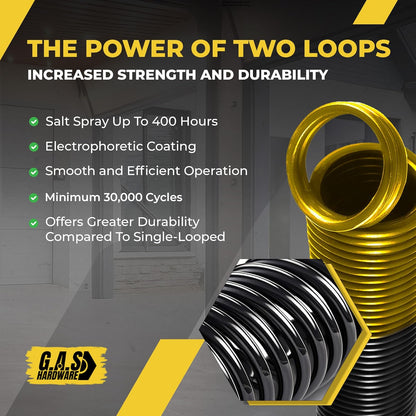 Garage Door Extension Springs For 80 lb. Door Weight - Gold (Pair) - Garage and Sliding Door Hardware