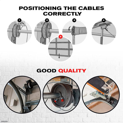 Garage Door Torsion Spring Drum Cable Assembly Pair For 7' Feet Door - Garage and Sliding Door Hardware