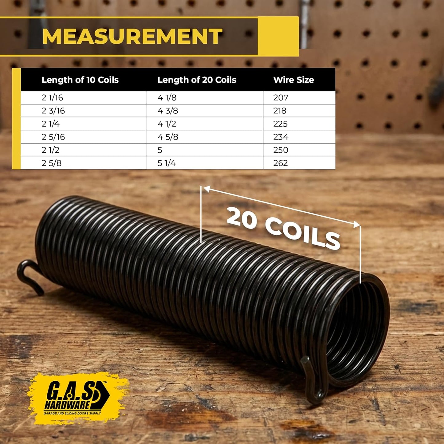 Mini Warehouse Self-Storage Roll Up Garage Door Springs - 0.250x2.5 Custom Size - Garage and Sliding Door Hardware