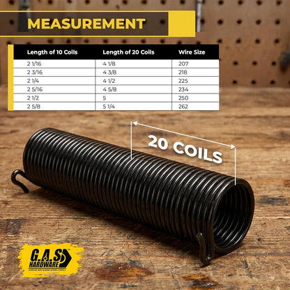 Mini Warehouse Self-Storage Roll Up Garage Door Springs - 0.250x2.5 Custom Size - Garage and Sliding Door Hardware