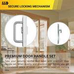 (DH-204-C-S) Windor Handle for Sliding Door, 3-15/16" Hole Space - Center Latch, Grey