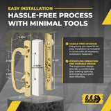 8.5" Legacy Sliding Patio Glass Door Offset Latch Handle Set Replacement - Sash Controls 2265 - No Mortise, Fits 3-15/16" Screw Hole Spacing  and 1-1/4" to 2-1/4" Door Thickness