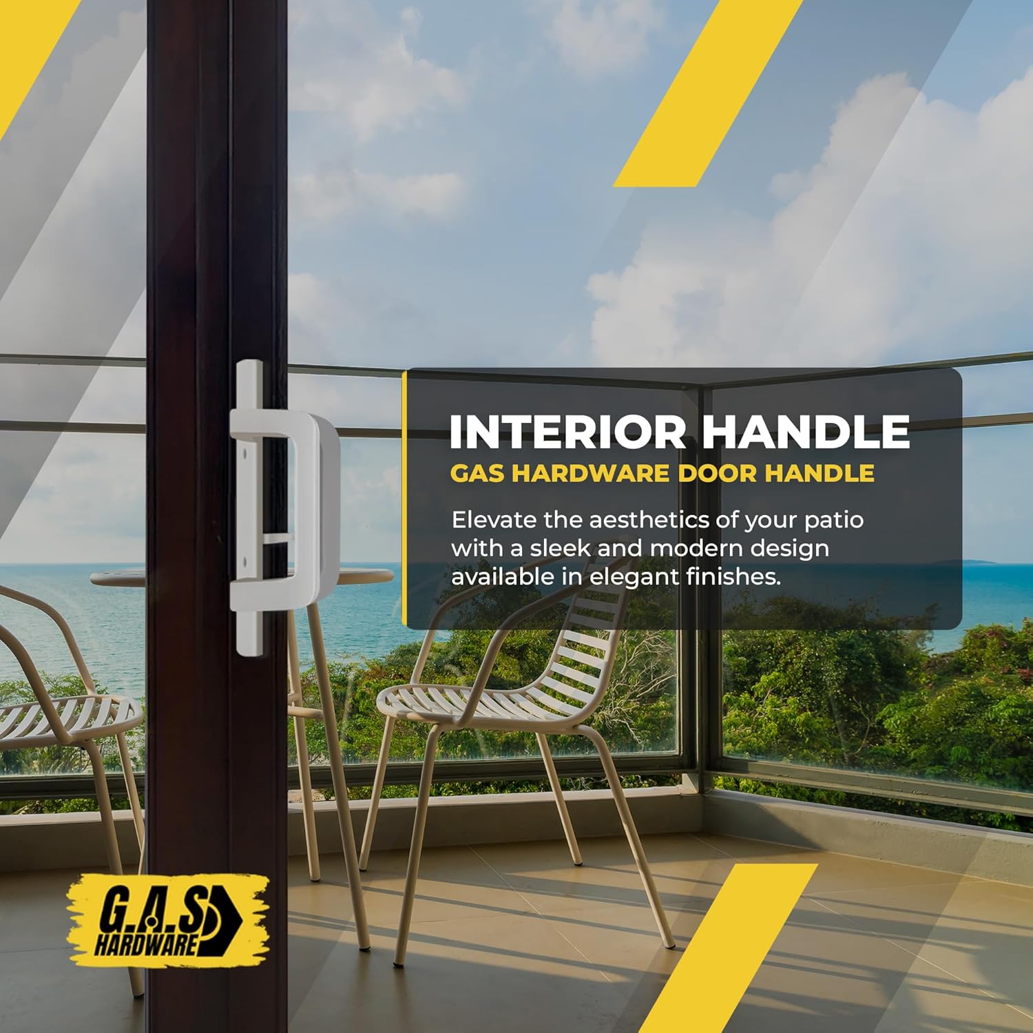 (DH-210-W) PGT Handle Replacement for Sliding Door, 3-15/16" Hole Space- White - Garage and Sliding Door Hardware