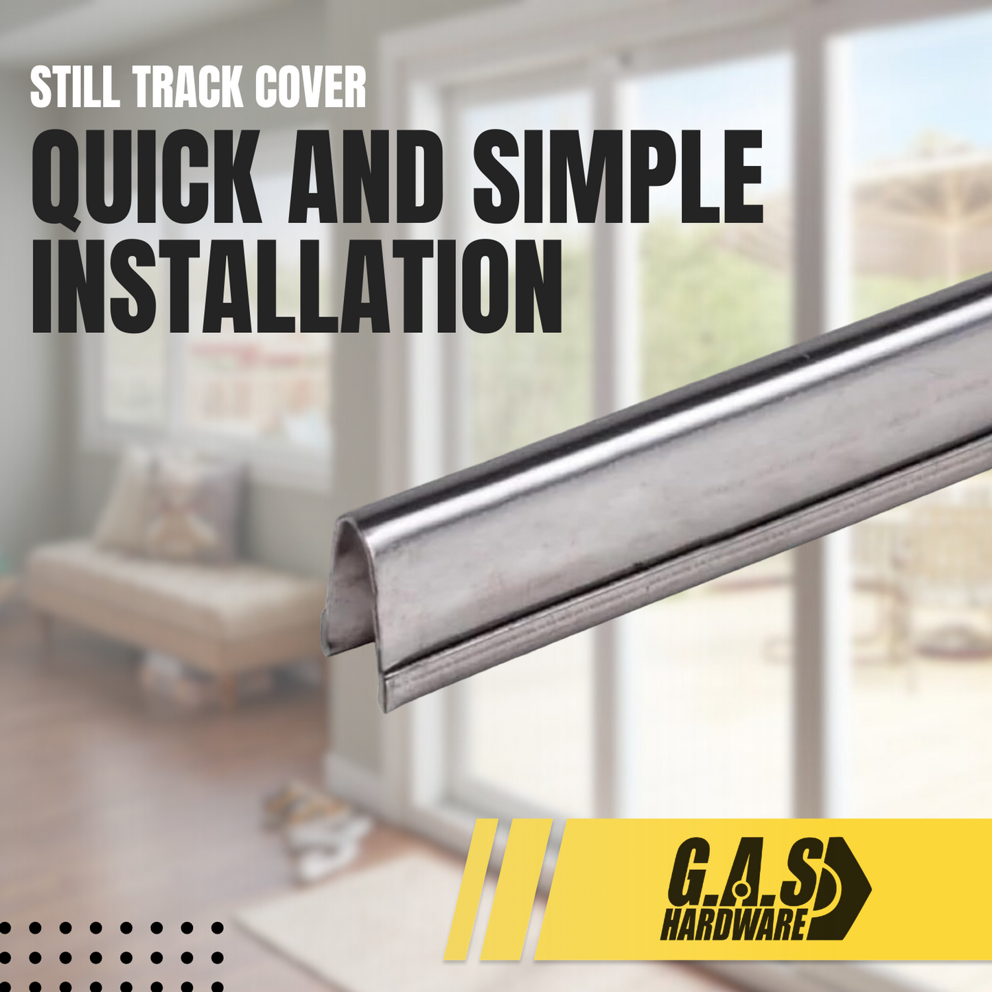 Premium Large Sill Track Cover for Sliding Patio Glass Screen Doors | Sliding Door Repair Replacement 5/16" W x 9/16" H Stainless Steel - Garage and Sliding Door Hardware