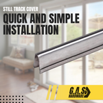 Premium Large Still Track Cover for Sliding Patio Glass Screen Doors | Sliding Door Repair Replacement 5/16" W x 9/16" H Stainless Steel